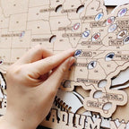 NFL Stadium Travel Tracker Map - Personalized Football Gift for Him - Mappae Pilot