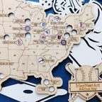 Custom Color MLB Stadium Map with Nameplate & Team Logo Pins - Mappae Pilot