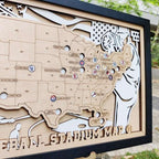 Personalized Wooden MLB Stadium Map with Colorful MLB Team Logo Pins - Mappae Pilot
