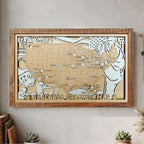 Personalized Wooden MLB Stadium Map with Colorful MLB Team Logo Pins - Mappae Pilot