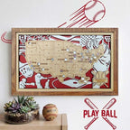 Custom Color MLB Stadium Map with Nameplate & Team Logo Pins - Mappae Pilot