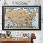 NFL Stadium Travel Tracker Map - Personalized Football Gift for Him - Mappae Pilot