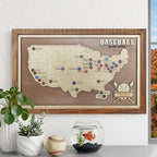 Personalized Baseball Stadium Map | Father's Day Gift for Sports Fans - Mappae Pilot