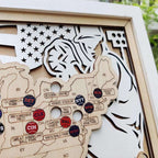 Personalized Wooden MLB Stadium Map with Colorful MLB Team Pins - Mappae Pilot