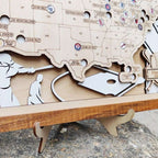 Personalized Wooden MLB Stadium Map with Engraved Nameplate & Team Logo Pins - Mappae Pilot