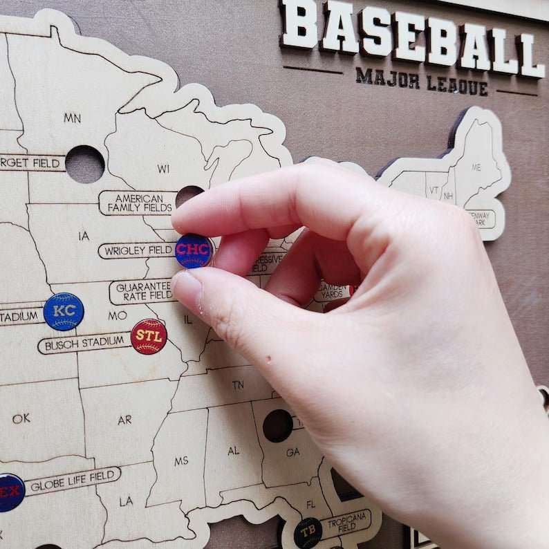 Personalized Baseball Stadium Map | Father's Day Gift for Sports Fans - Mappae Pilot