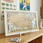Personalized Wooden MLB Stadium Map with Colorful MLB Team Logo Pins - Mappae Pilot