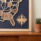 50 States Puzzle Map - Laser Cut Wooden USA Travel Tracker