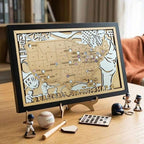 Personalized Wooden MLB Stadium Map with Colorful MLB Team Logo Pins - Mappae Pilot