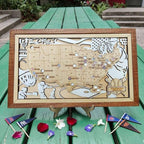 Personalized Wooden MLB Stadium Map with Engraved Nameplate & Team Logo Pins - Mappae Pilot