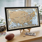 NFL Stadium Travel Tracker Map - Personalized Football Gift for Him - Mappae Pilot