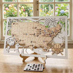 3D Cutout Wooden MLB Stadium Map with Engraved Nameplate & Team Logo Pins - Mappae Pilot