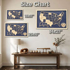 50 States Puzzle Map - Laser Cut Wooden USA Travel Tracker