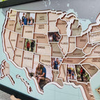 Personalized USA Photo Travel Map - Light Blue - Mappae Pilot