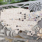 3D Cutout Wooden MLB Stadium Map with Engraved Nameplate & Team Logo Pins - Mappae Pilot