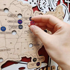 Custom Team Color Wooden MLB Stadium Map with Team Pins - Mappae Pilot