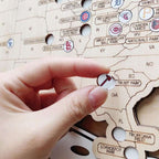 Personalized Wooden MLB Stadium Map with Engraved Nameplate & Team Logo Pins - Mappae Pilot