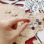 Custom Color MLB Stadium Map with Nameplate & Team Pins - Mappae Pilot