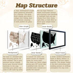 Personalized USA Photo Travel Map - Light Blue - Mappae Pilot