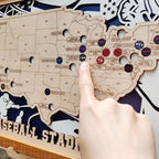 Custom Team Color Wooden MLB Stadium Map with Team Pins - Mappae Pilot