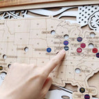 Personalized Wooden MLB Stadium Map with Colorful MLB Team Pins - Mappae Pilot