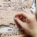 Personalized Wooden MLB Stadium Map with Colorful MLB Team Logo Pins - Mappae Pilot