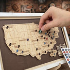 Personalized Brown Wooden NFL Stadium Map with Team Name Pins - Mappae Pilot