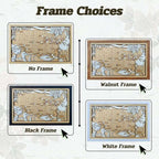 Personalized Wooden MLB Stadium Map with Engraved Nameplate & Team Logo Pins - Mappae Pilot