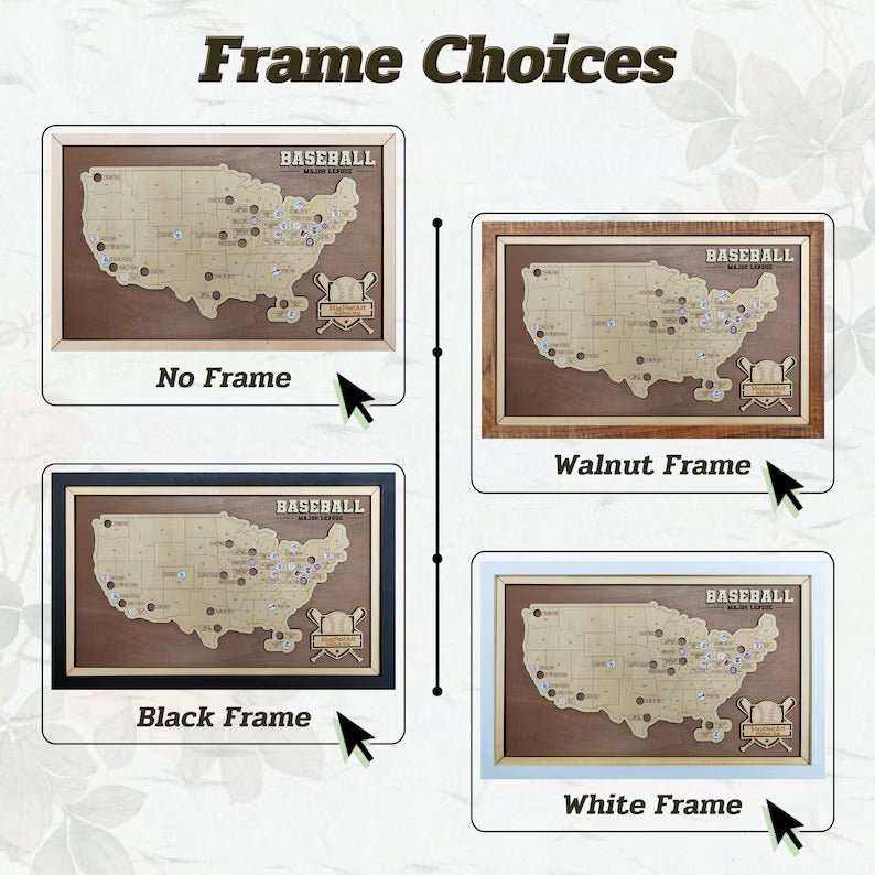 Personalized Baseball Stadium Map | Retirement Gifts - Mappae Pilot