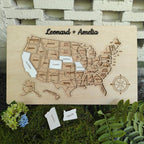 Personalized USA States Puzzle Map(Natural Wood)