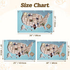Personalized USA Photo Travel Map - Light Blue