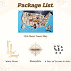 Personalized USA Photo Travel Map - Dark Blue
