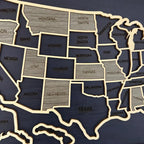 50 States Puzzle Map - Laser Cut Wooden USA Travel Tracker