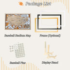 Football Baseball Stadium Map, Wood NFL Stadium Tracker