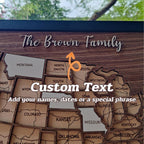 Personalized USA States Puzzle Map(Dark Walnut)