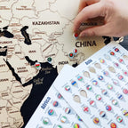 Premium Framed Wooden World Map Wall Art