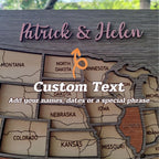 Personalized USA States Puzzle Map(Gery Oak)