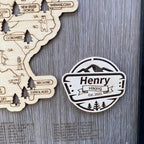 Personalized 2D National Parks Map with Nameplate(Charcoal)