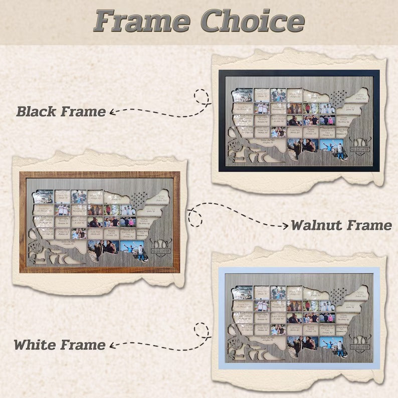Personalized MLB Stadium Map Photo Frame(3D Raised Lettering)
