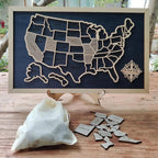 Personalized 50 States USA Travel Map - Custom Color Backboard