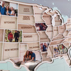 Personalized USA Photo Travel Map - Light Blue
