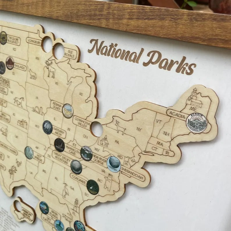 Personalized National Parks Map - Family Trip Gift & Adventure Decor