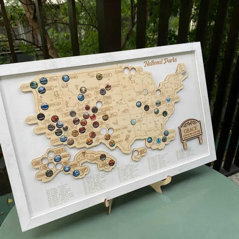 Personalized National Parks Map - Family Trip Gift & Adventure Decor