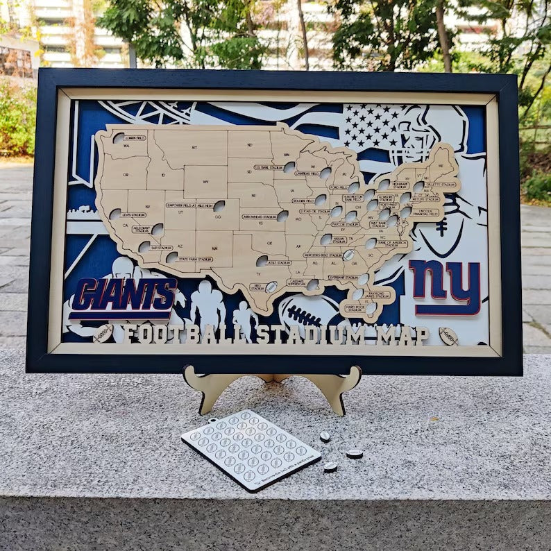 NFL Ballpark Tracker Map for 2026 Season, Football Road Trip Checklist