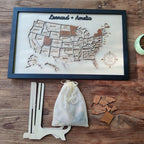 Personalized USA States Puzzle Map(Natural Wood)