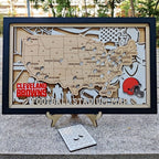 Football Stadium Map Tracker, Custom Wood Art