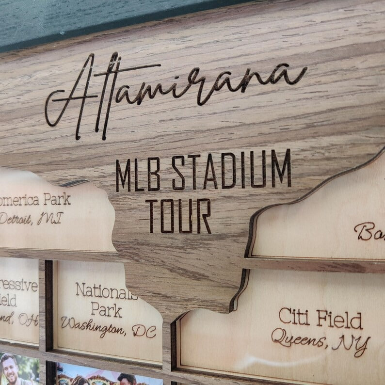 Personalized Baseball Stadium Map Photo Frame