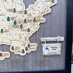 Personalized 2D National Parks Map with Nameplate(Charcoal)