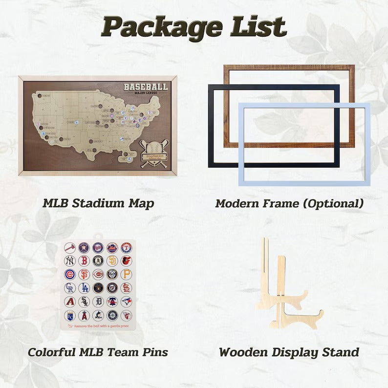 Personalized Baseball Stadium Map | Retirement Gifts