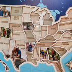 Personalized USA Photo Travel Map - Dark Blue